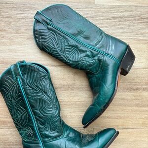 Code west teal leather boots😍